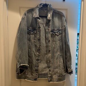 Free People Frayed Denim Jacket